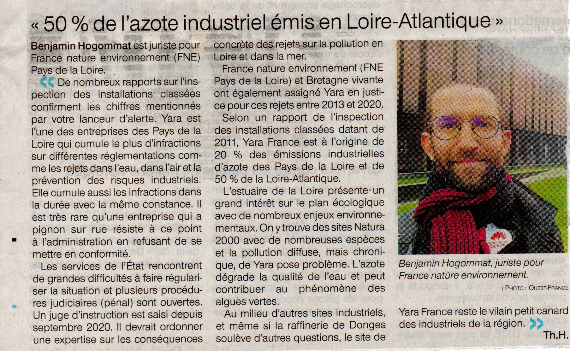 Article of 30 juin 50 de l azote industriel emis en loire atlantique