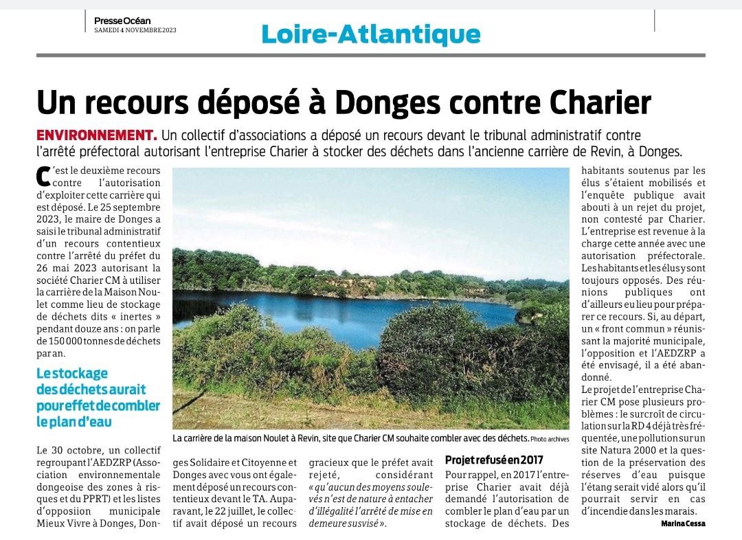 Article presse ocan 04 nov 2023 depot recours contentieux