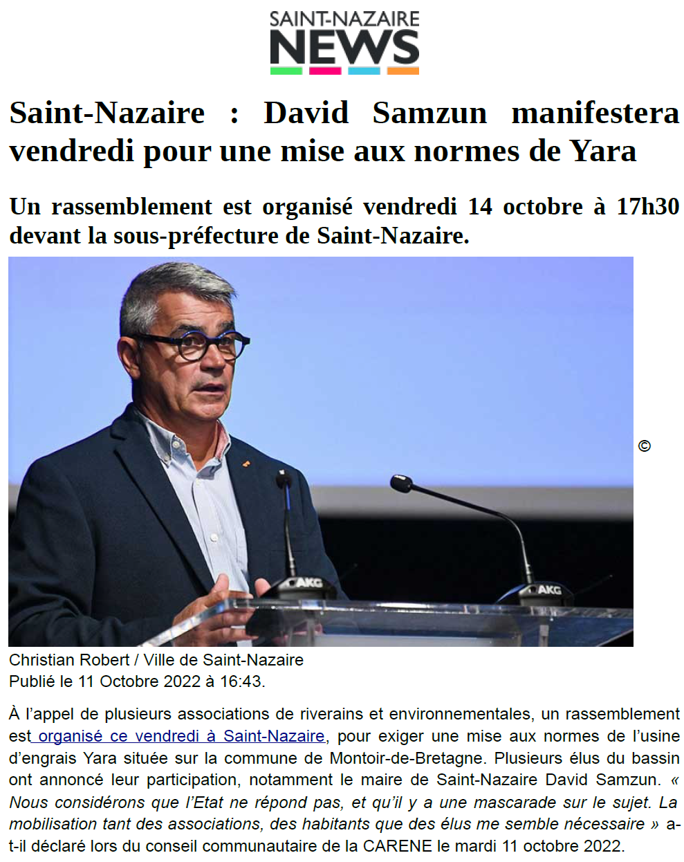 Article st nazaire news 11 octobre 2022