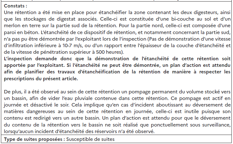 Extrait rapport methaniseur