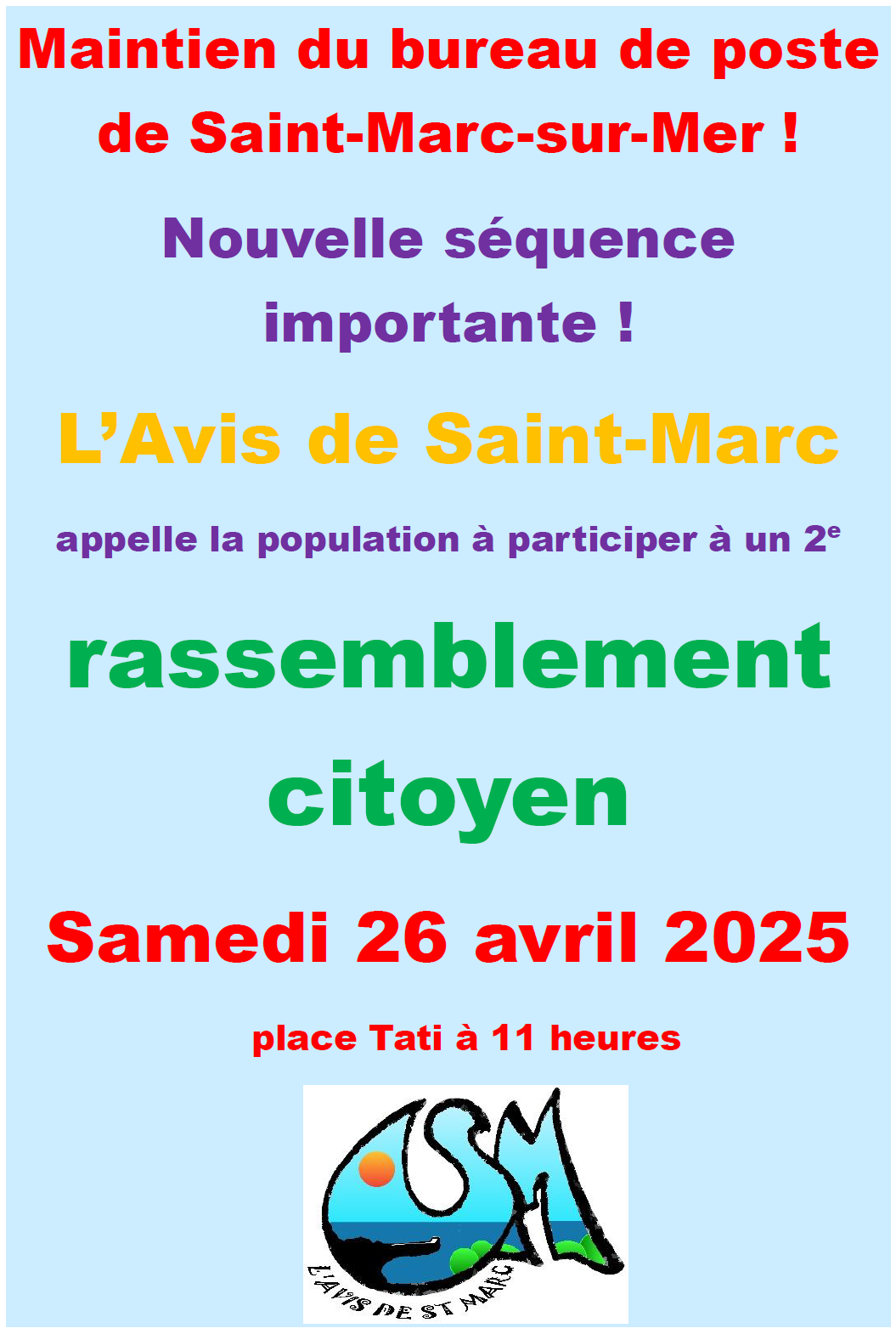 Maintien du bureau de poste de saint marc sur mer