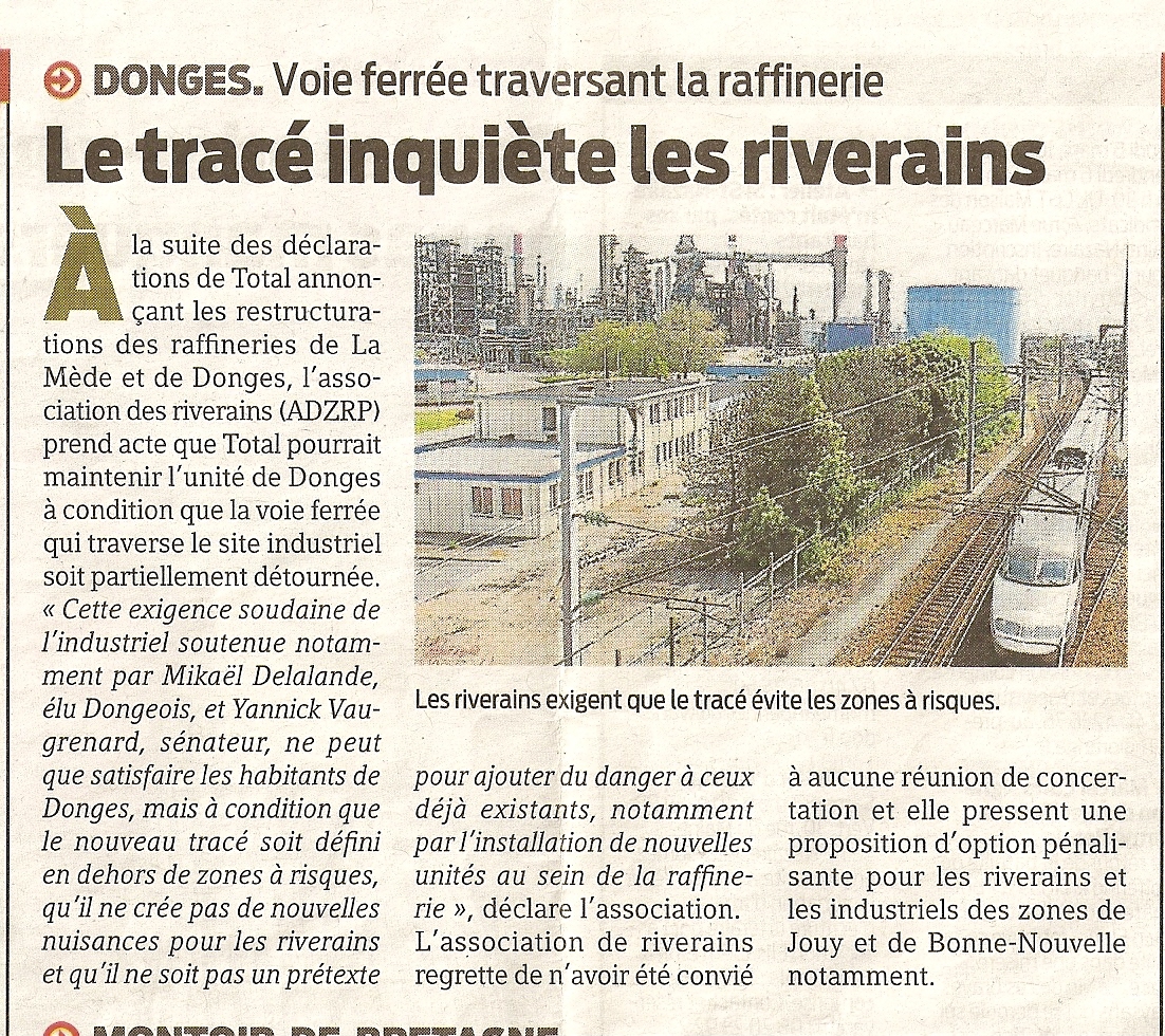 le tracé inquiète les riverains