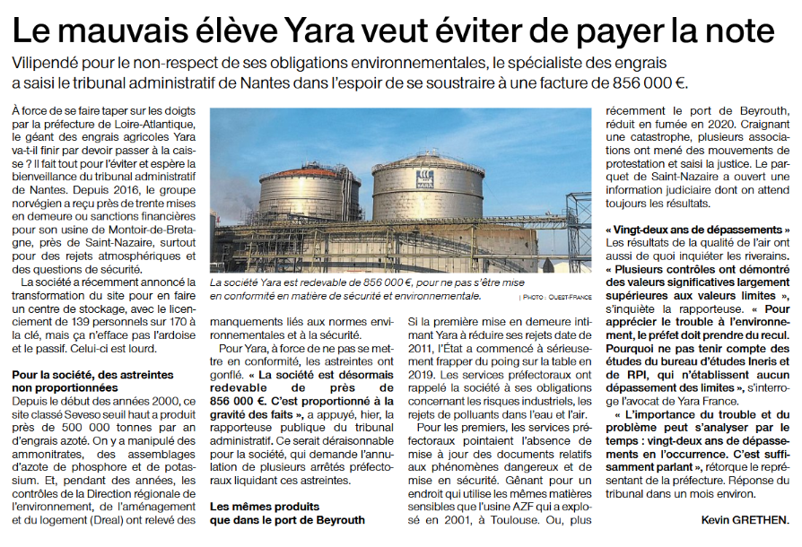 Of 14 mai 2025 le mauvais eleve yara veut eviter de payer la note