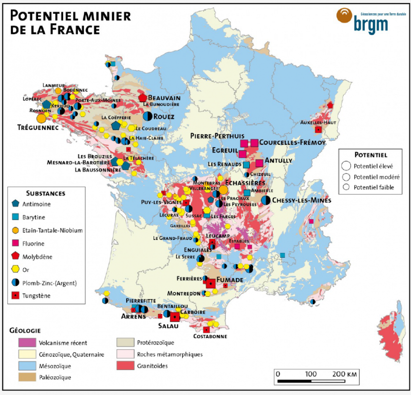 Potentiel minier de la france