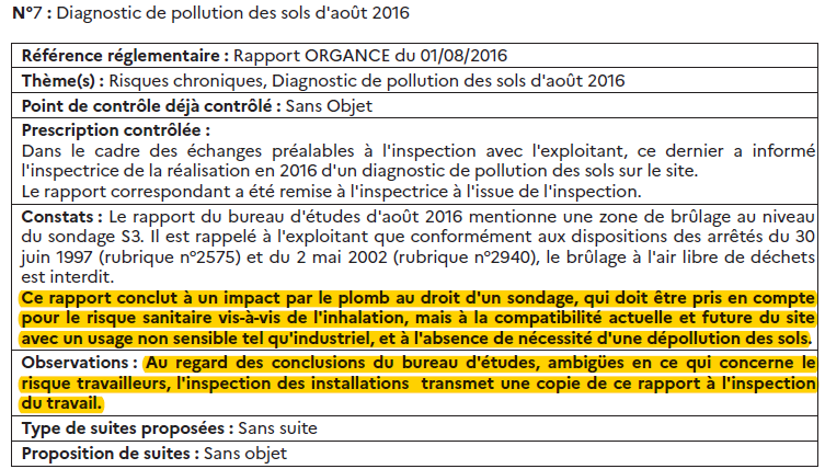 Tsi pollution des sols