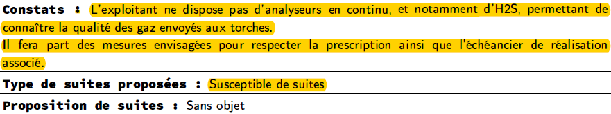 Visite total 24 aout surveillance des gaz mis aux torches